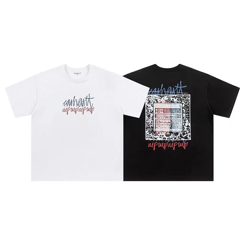 Carhartt White Graffiti Logo Cotton Streetwear T-Shirt