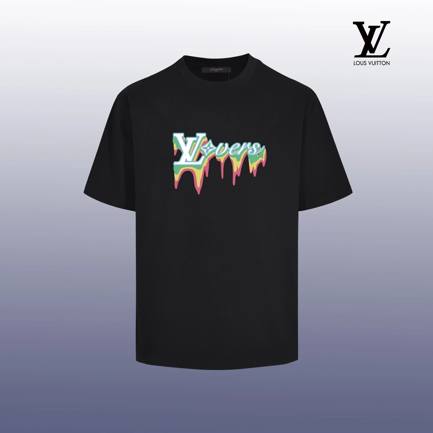 Louis Vuitton Distorted Logo Black T-Shirt and Navy Tote Bag Set - 5