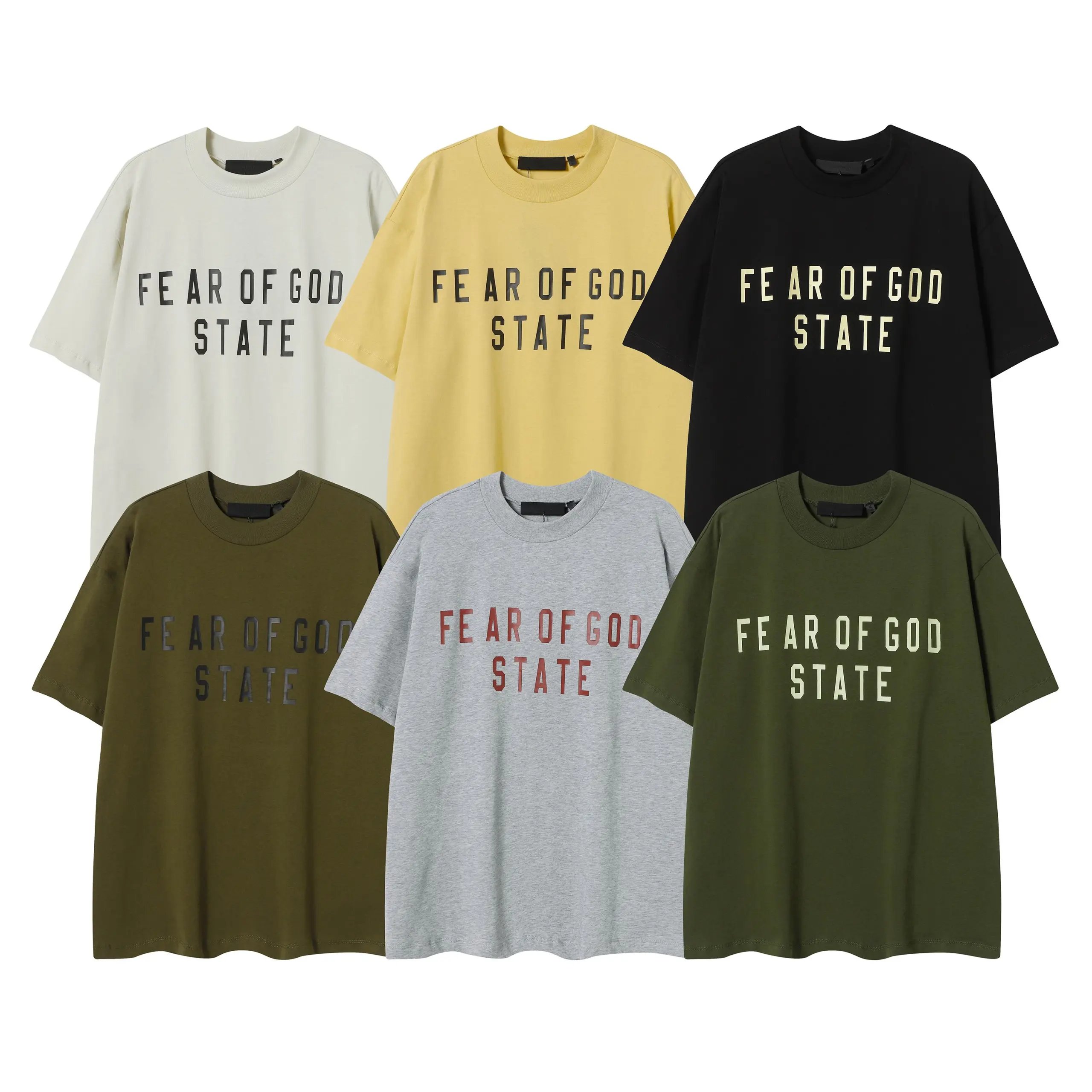 Fear Of God STATE Cotton Letter Print Unisex T-Shirt