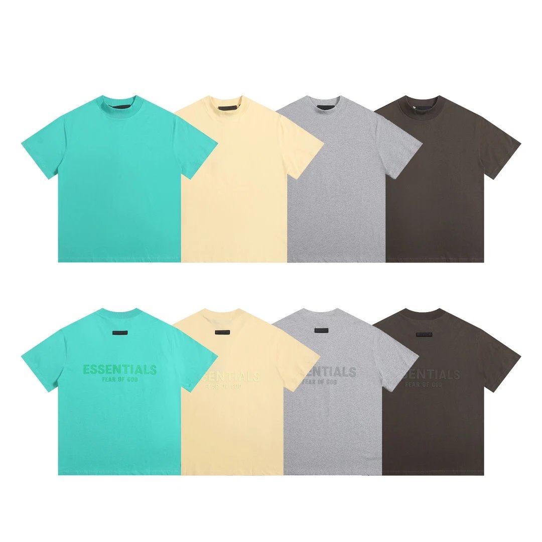 Essentials Teal Cotton Tee, Tonal Back Logo, Relaxed Fit