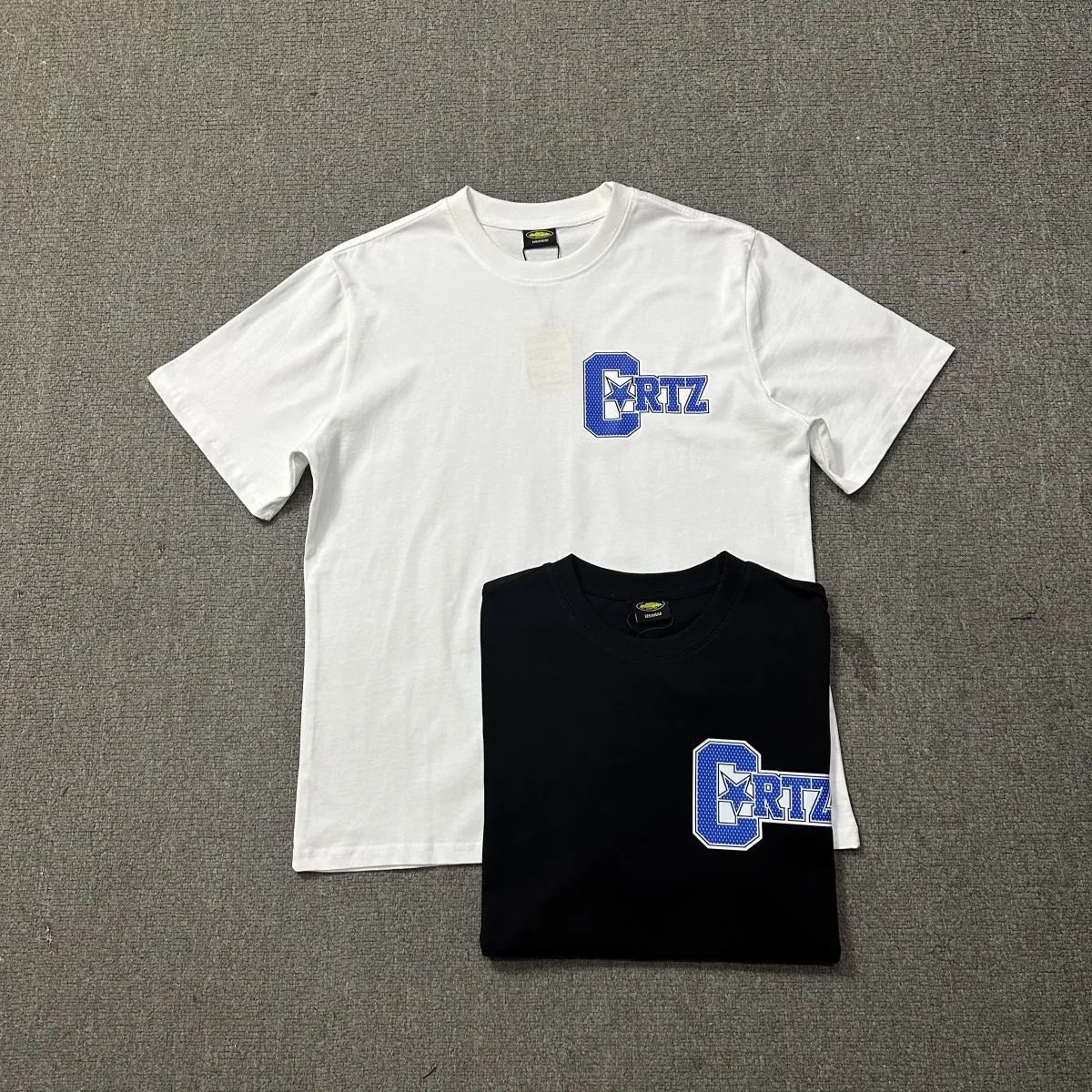 Corteiz White Cotton T-Shirt Blue CRTZ Logo Unisex Tee