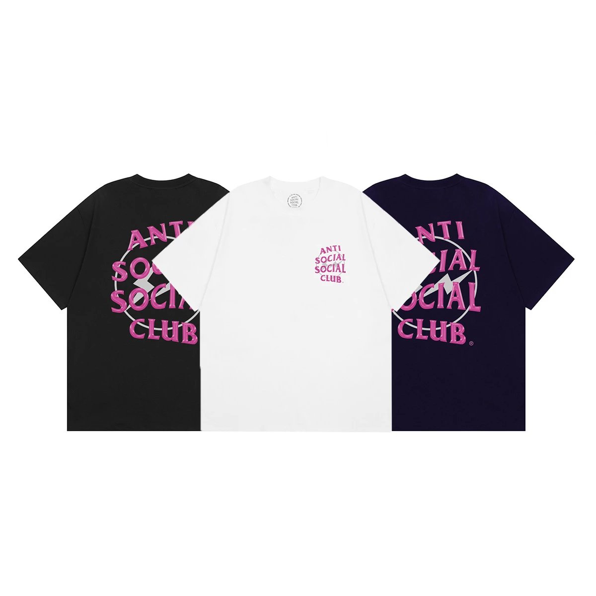 Anti Social Social Club White Cotton Pink Logo Tee