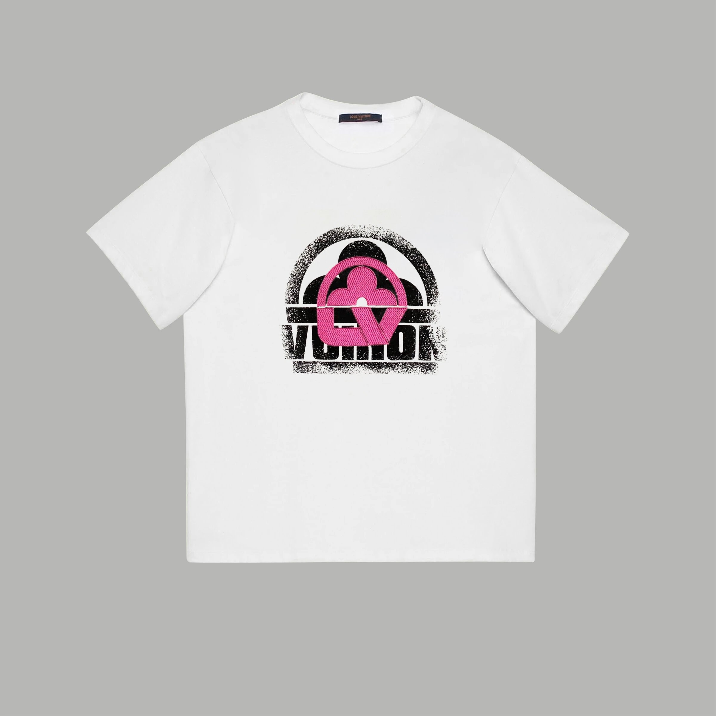 Louis Vuitton White LV Logo Cotton Crew Neck T-Shirt
