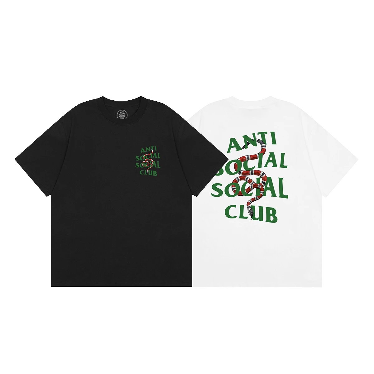 Anti Social Social Club Black Green Logo Cotton T-Shirt