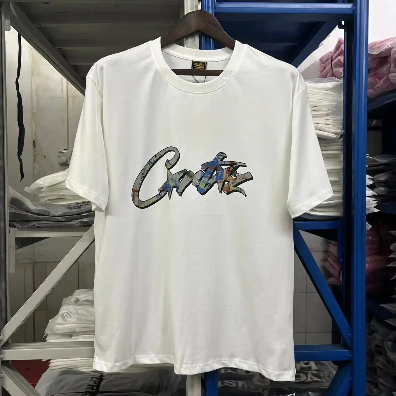 Corteiz White Graffiti Logo Cotton Crew Neck T-Shirt