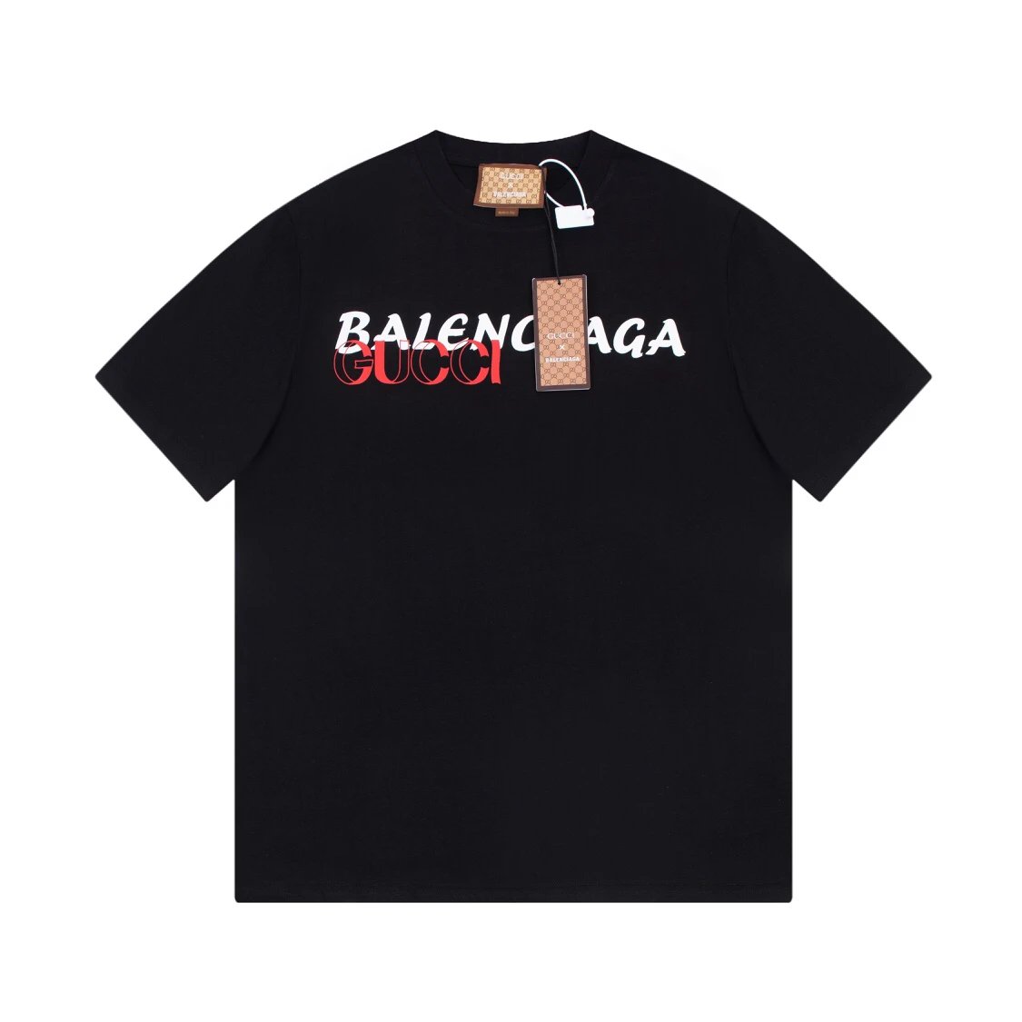 Balenciaga Black Cotton Logo Print T-Shirt