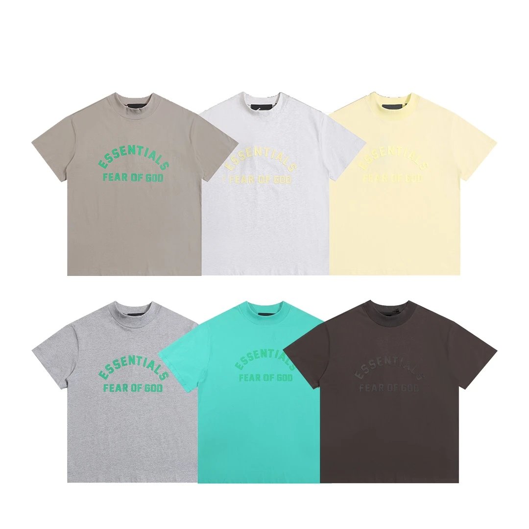 Essentials Fear of God Gray Cotton Logo T-Shirt