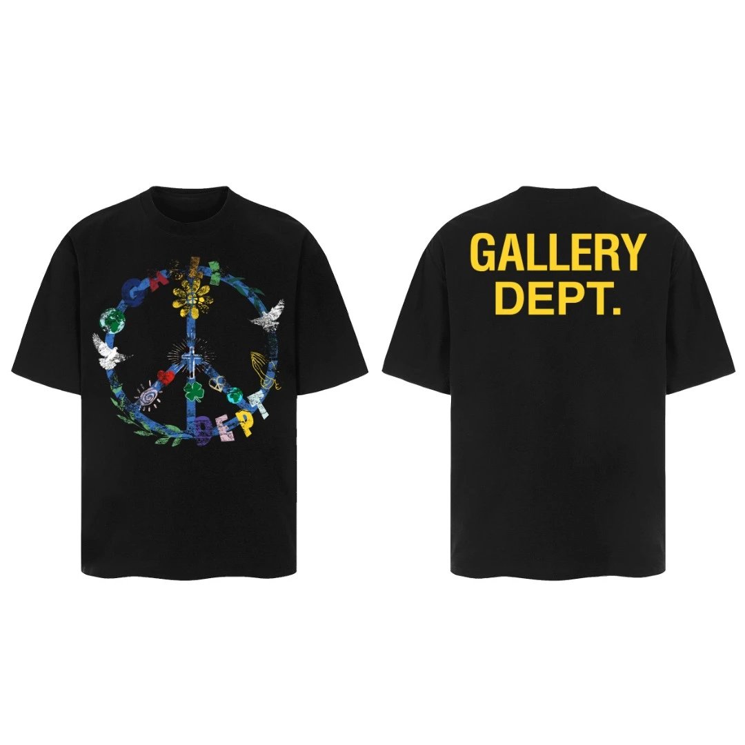 Gallery Dept Black Peace Totem Cotton T-Shirt