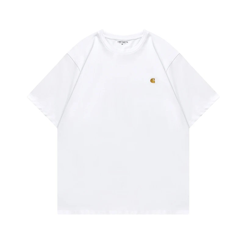 Carhartt White Logo Cotton Crew Neck T-Shirt