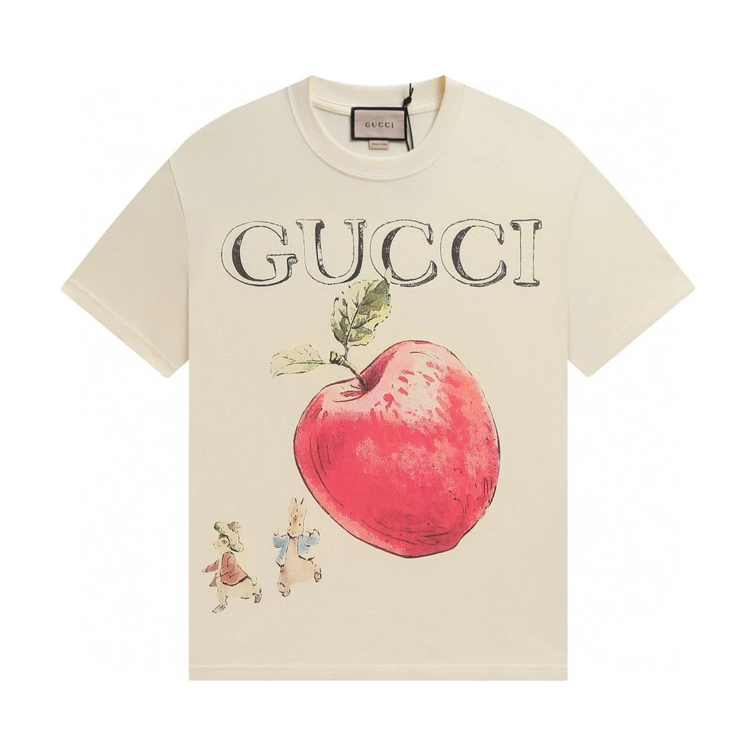 Gucci Vintage Off White Apple Print Unisex T-Shirt