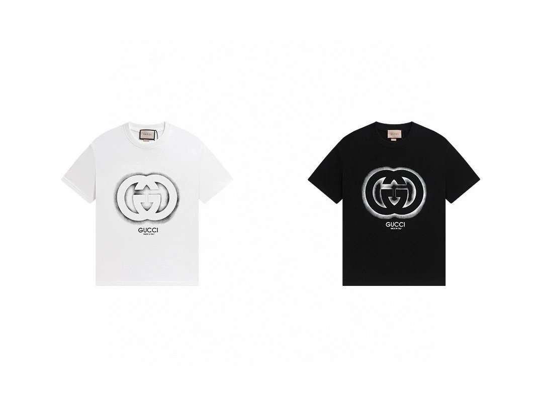 Gucci White GG Logo Cotton Unisex T-Shirt 3D Style