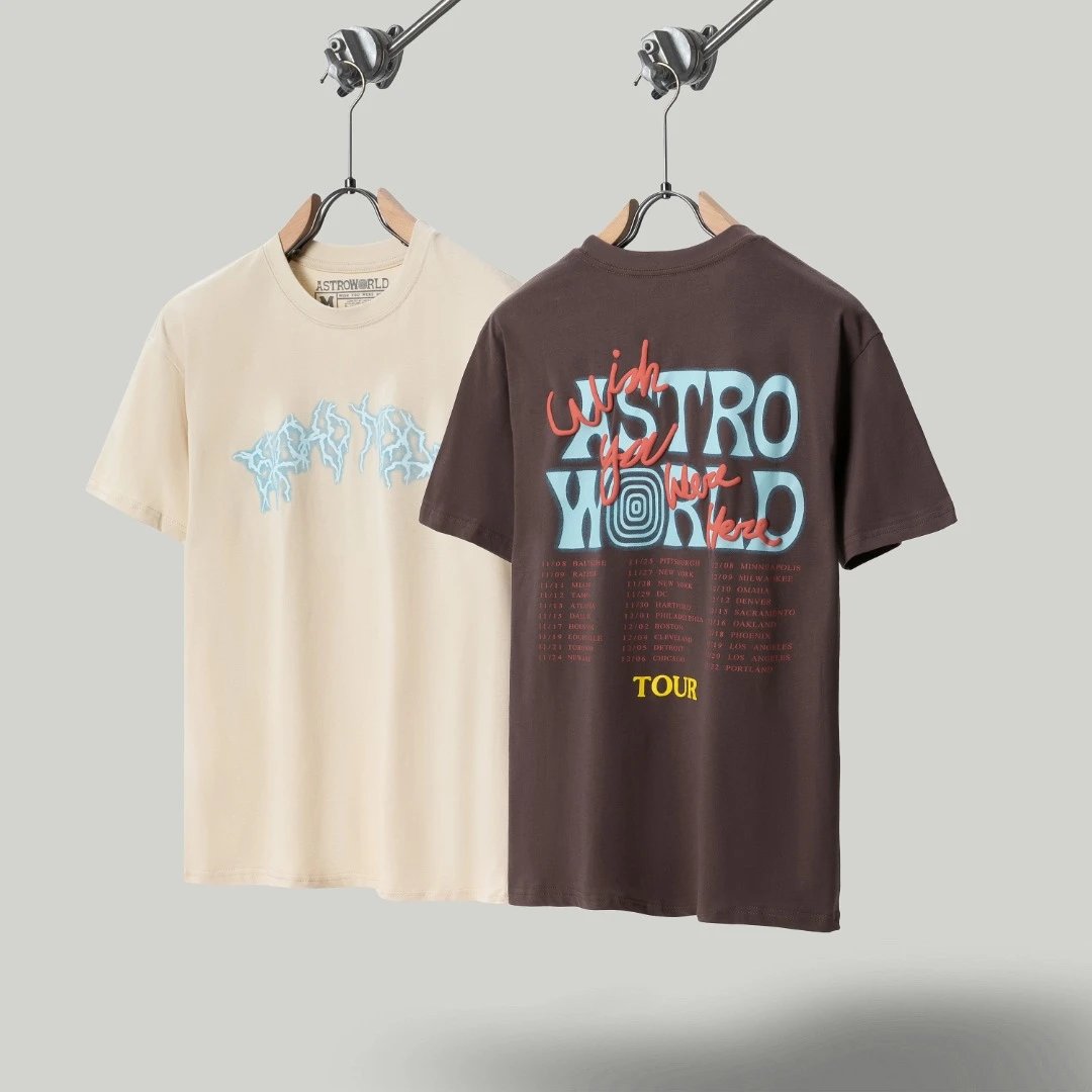 Cactus Jack ASTROWORLD Brown Front Back Graphic Tee