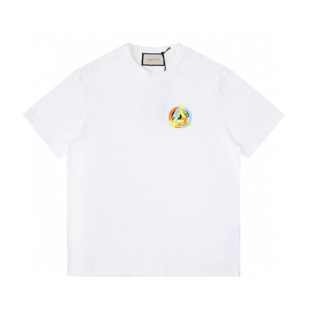 Gucci White Limited Edition Geometric Print Cotton T-Shirt