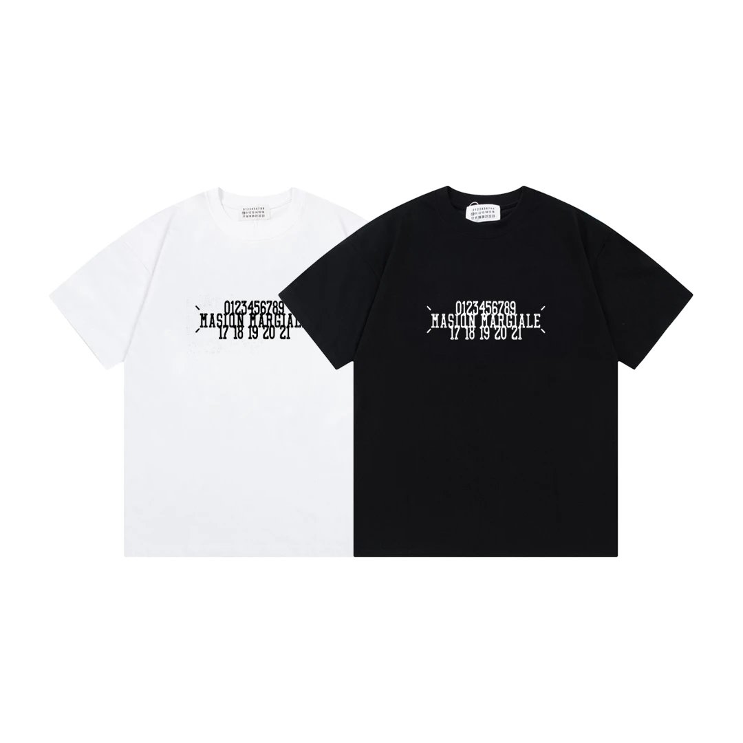Maison Margiela Black Numeric Logo Cotton Crew Neck T-Shirt