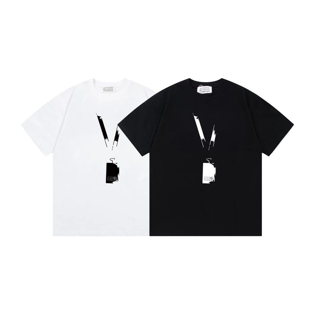 Vlone Black V Spray Graphic Cotton T-Shirt Unisex