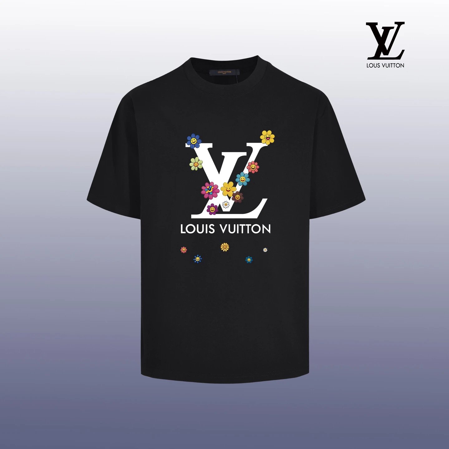 Louis Vuitton Distorted Logo Black T-Shirt and Navy Tote Bag Set - 4
