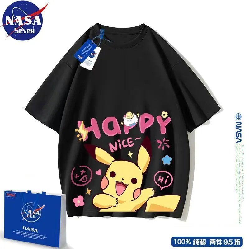 Design NASA x Pokémon Happy Nice Pikachu Blue T-Shirt T-Shirts - 7