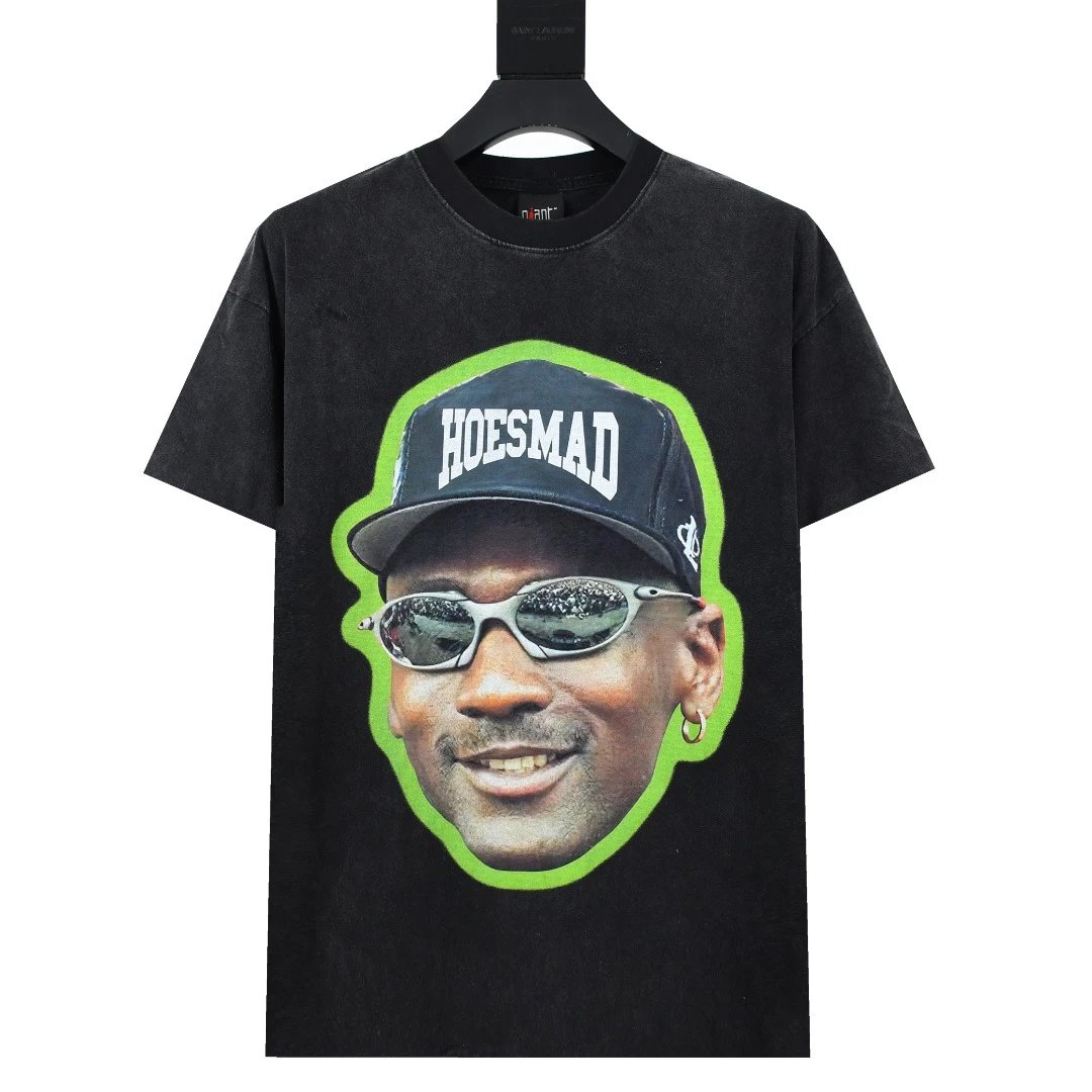 HUESMAT Vintage Black Graphic Cotton T-Shirt Men Tee