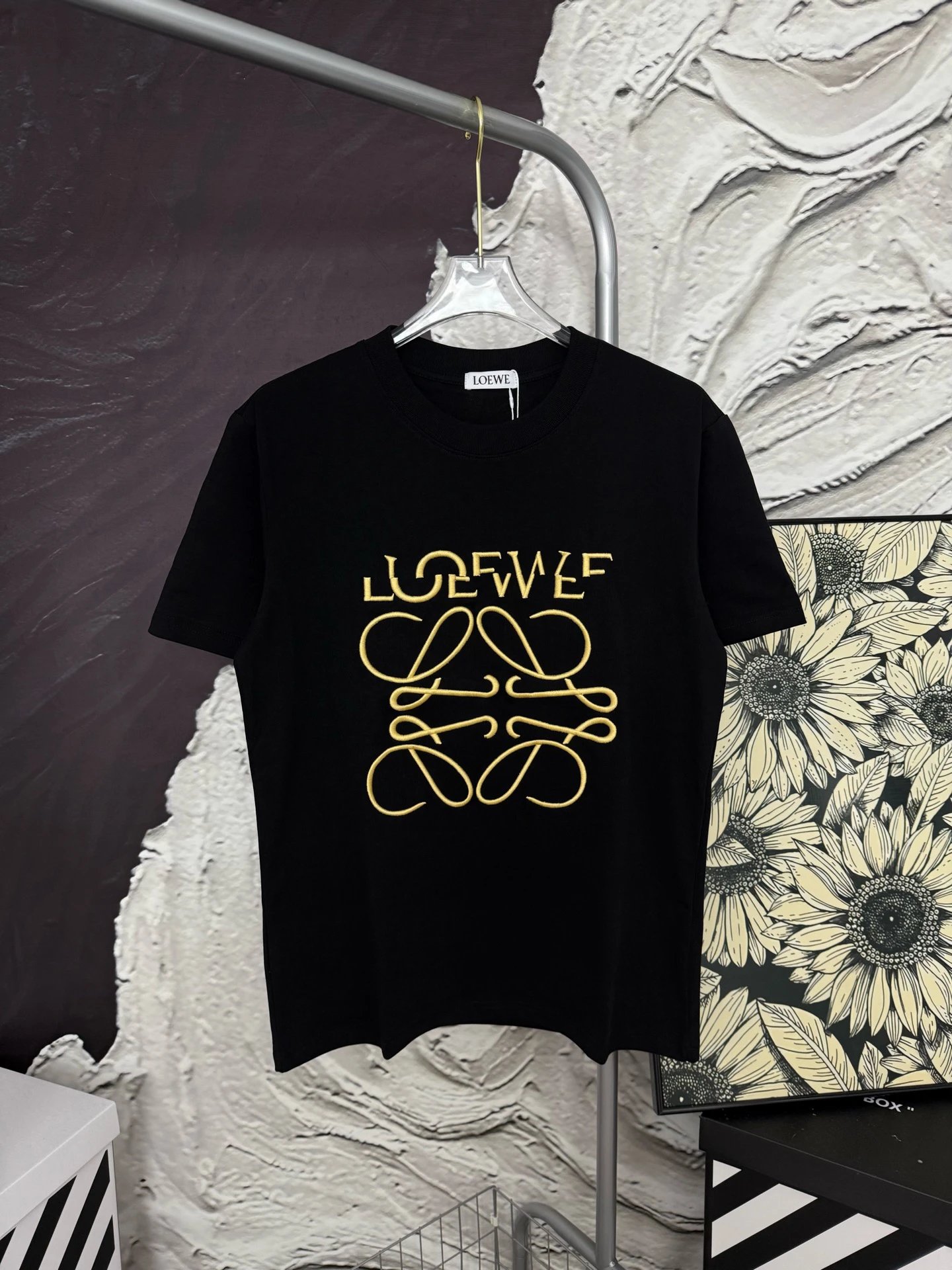Loewe Black Gold Logo Unisex Cotton T-Shirt