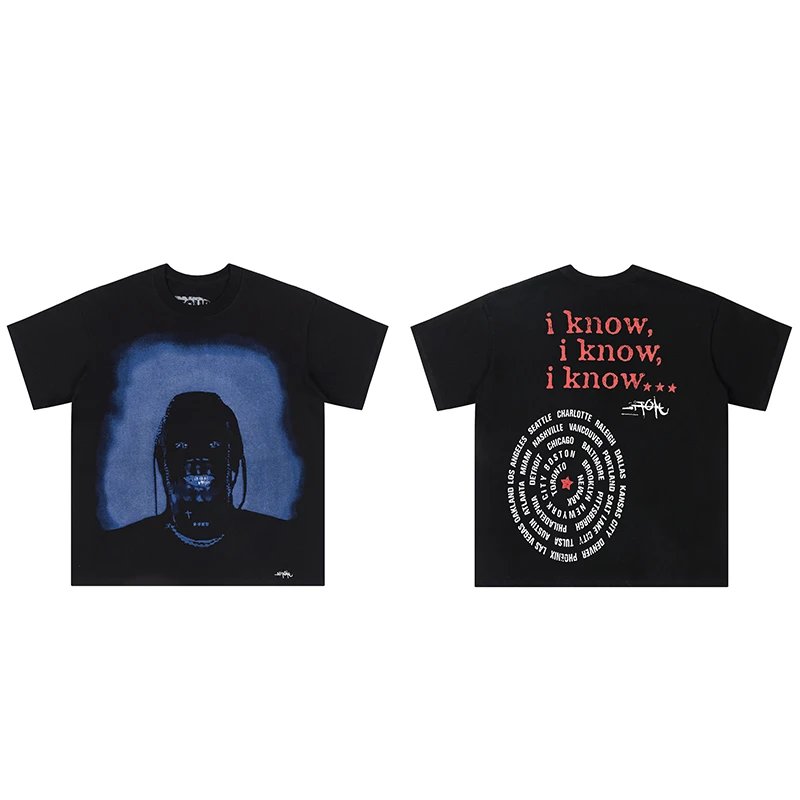Cactus Jack Travis Scott Black Front Back Graphic Cotton Tee
