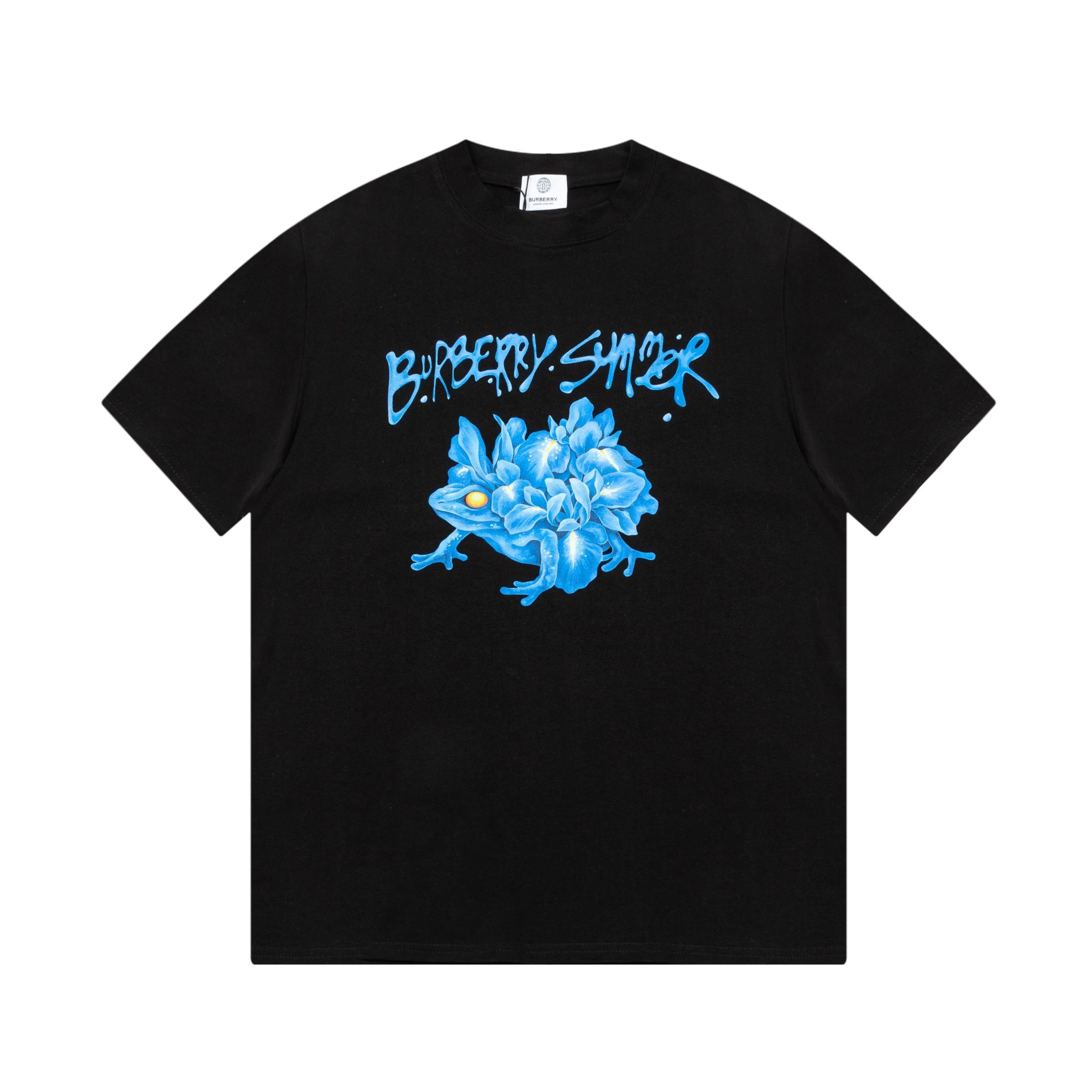 Burberry Black Graffiti Frog Floral Cotton T-Shirt