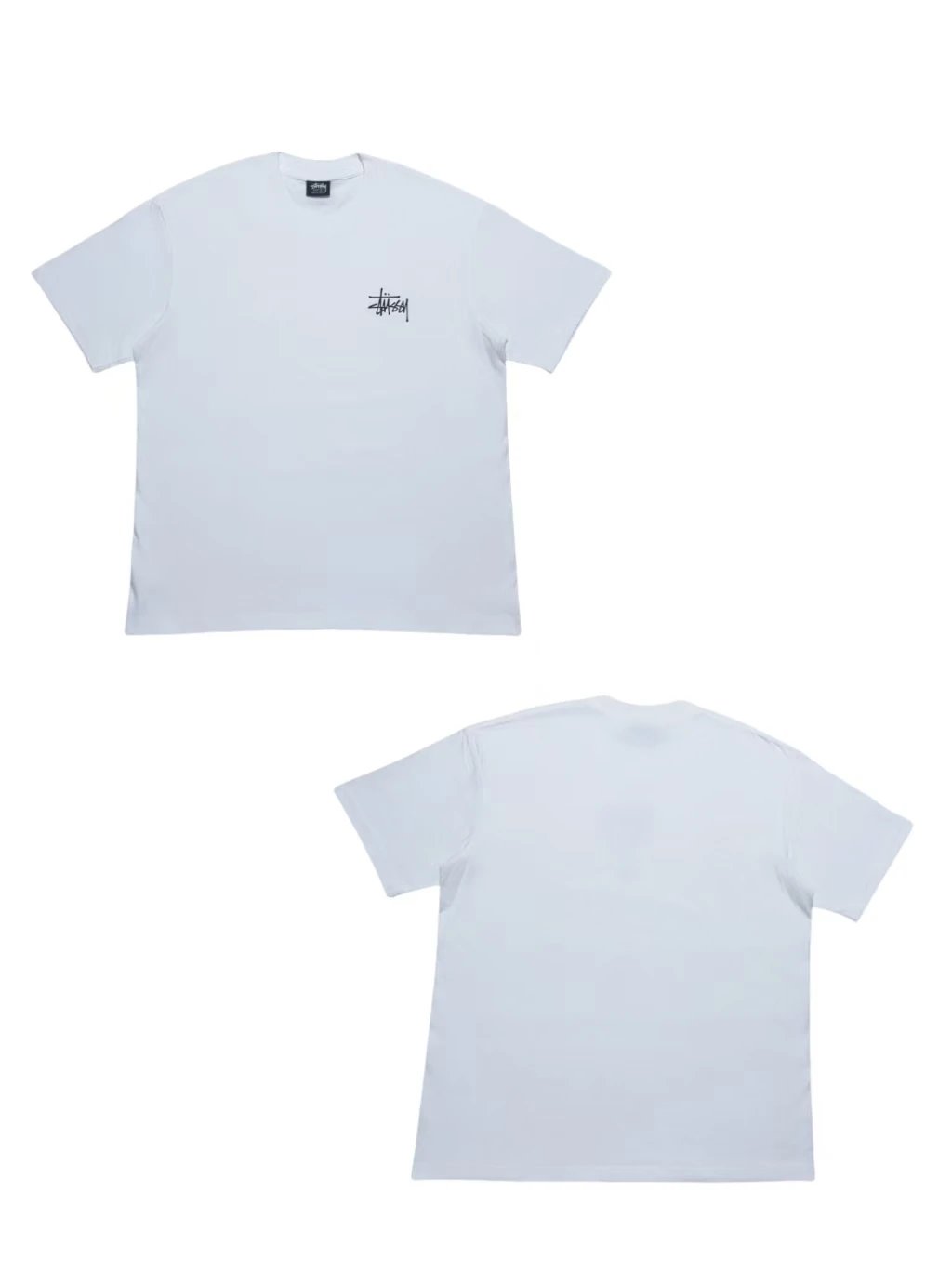 Stussy Light Blue Cotton Crew Neck Tee, Relaxed Unisex Fit