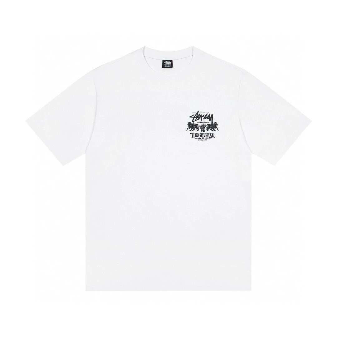 Stussy White Cotton Logo T-Shirt Unisex Streetwear Top
