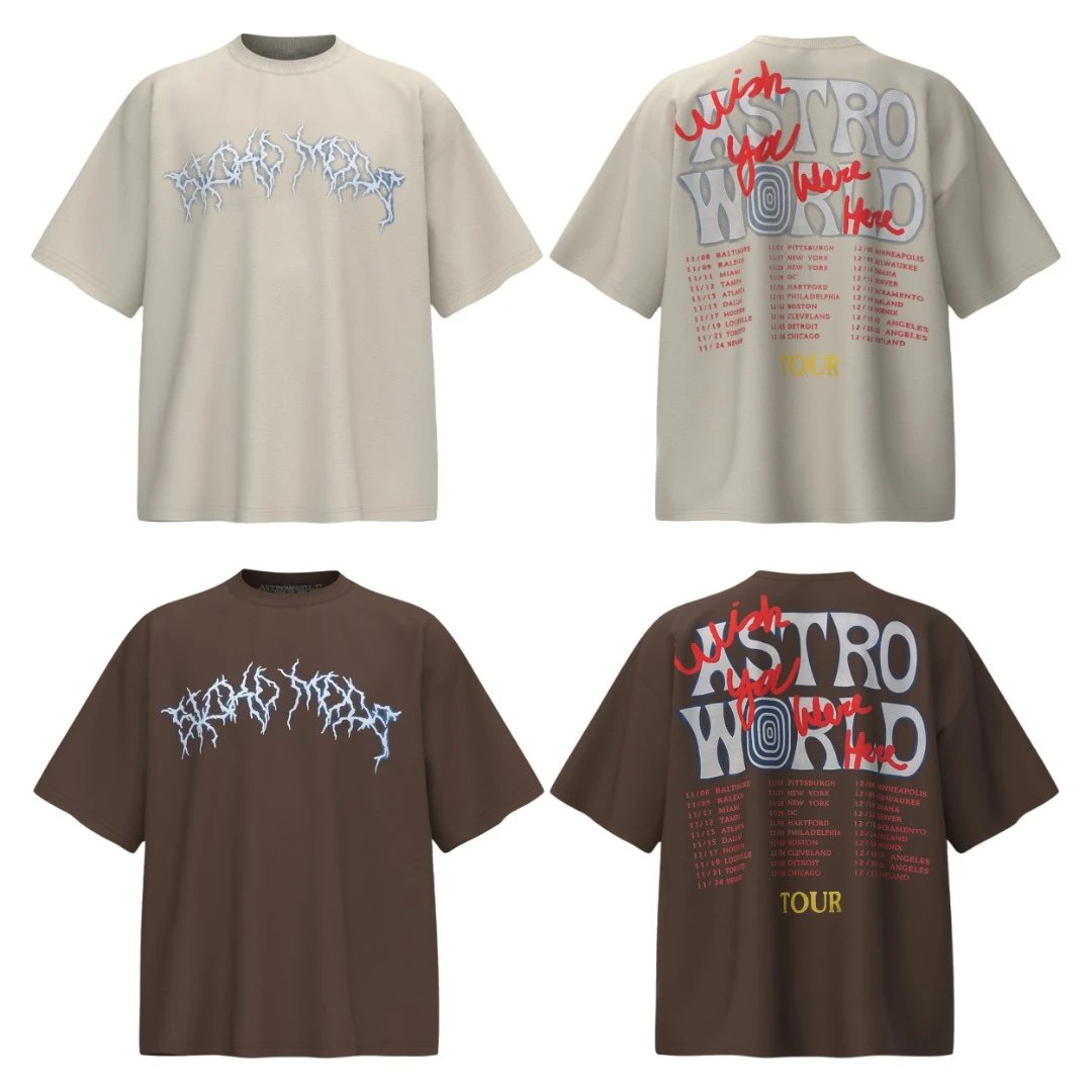Cactus Jack UTOPIA Beige Gray Graffiti Tee