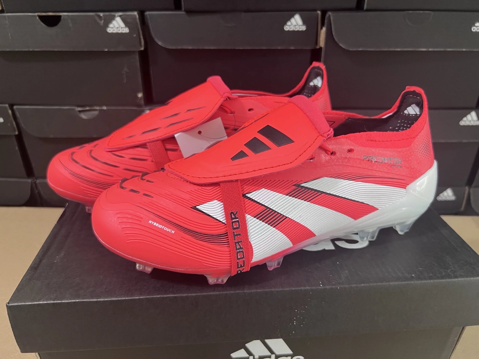 Adidas Predator Red White Soccer Cleats HYBRIDTOUCH