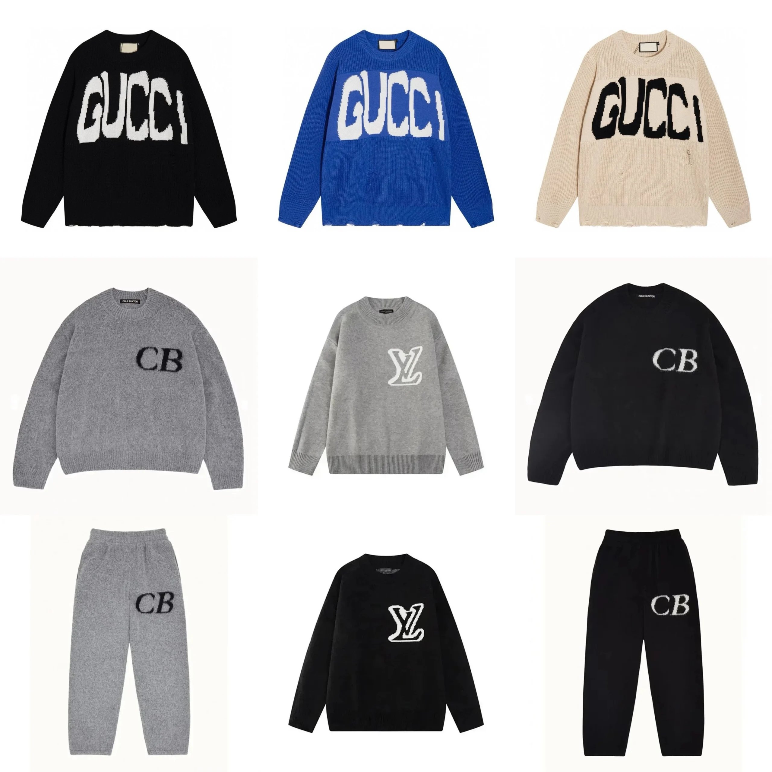[YB4] 2026 Fall/Winter Collection Three Tags Complete Letter Logo Knit Sweater Unisex Loose Casual WS+86 152 5057 8954