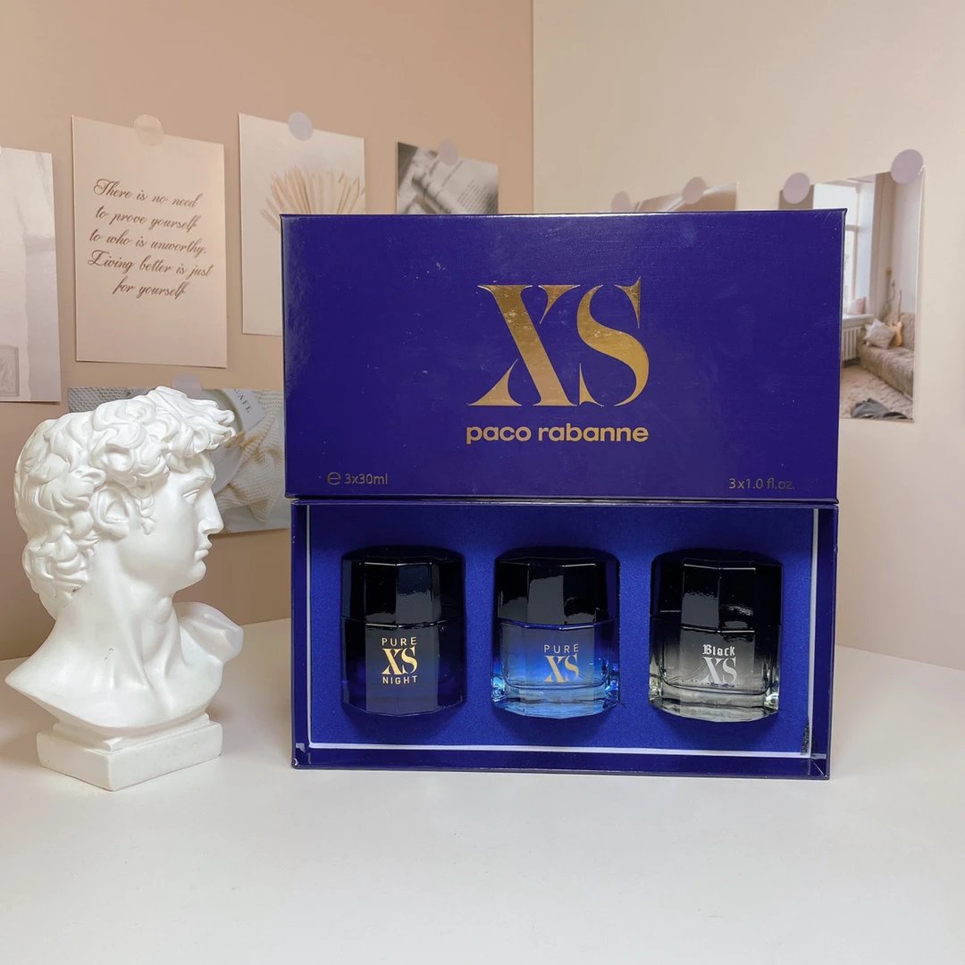 Paco Rabanne XS Men's Blue Purple Perfume Gift Set