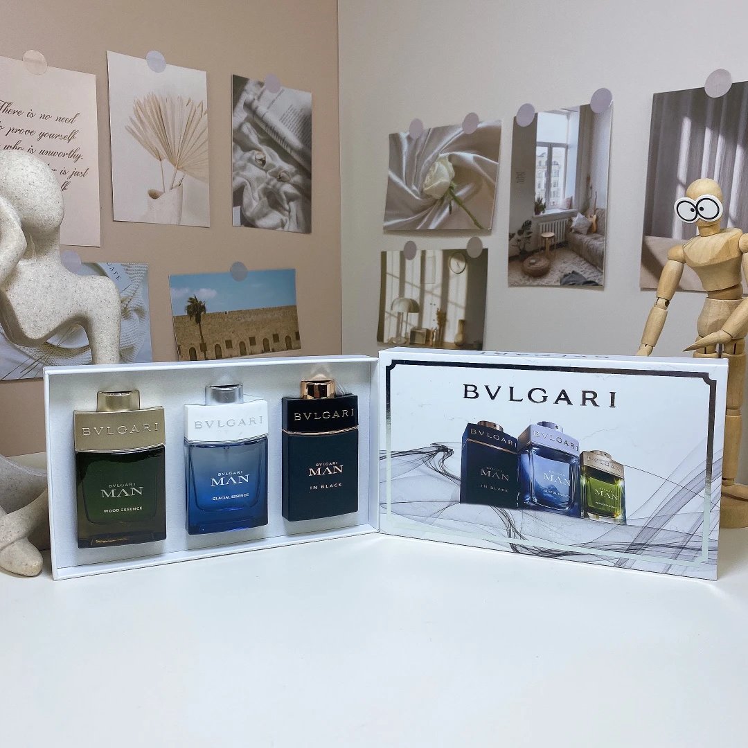 Bvlgari Man EDT 3-Piece Gift Set Woody Fresh Cologne