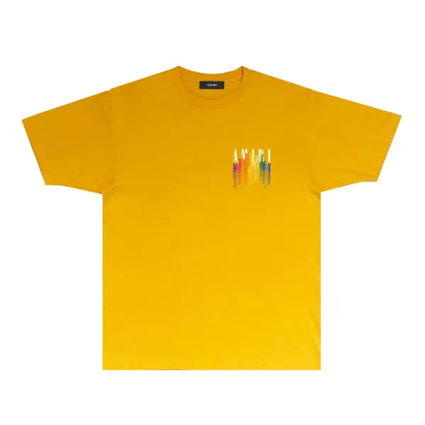 Amiri Rainbow Drip Logo T-Shirt Light Blue - 24