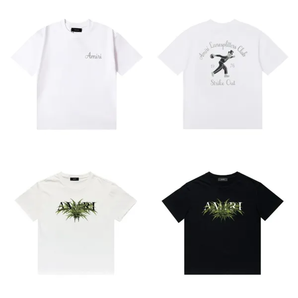 Amiri Rainbow Drip Logo T-Shirt Light Blue - 40