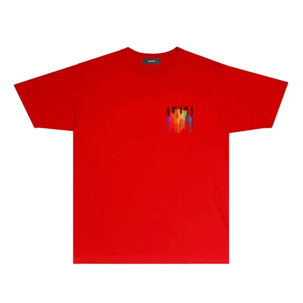 Amiri Rainbow Drip Logo T-Shirt Light Blue - 21