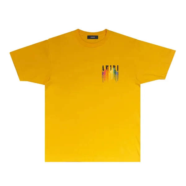 Amiri Rainbow Drip Logo T-Shirt Light Blue - 25