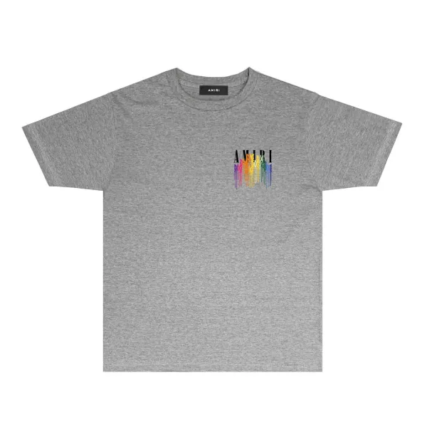 Amiri Rainbow Drip Logo T-Shirt Light Blue - 22