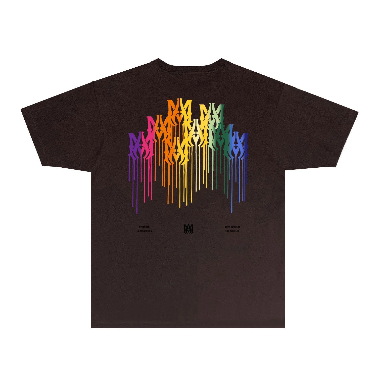 Amiri Rainbow Drip Logo T-Shirt Light Blue - 27