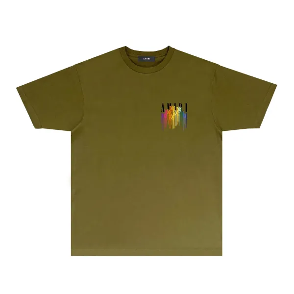 Amiri Rainbow Drip Logo T-Shirt Light Blue - 20