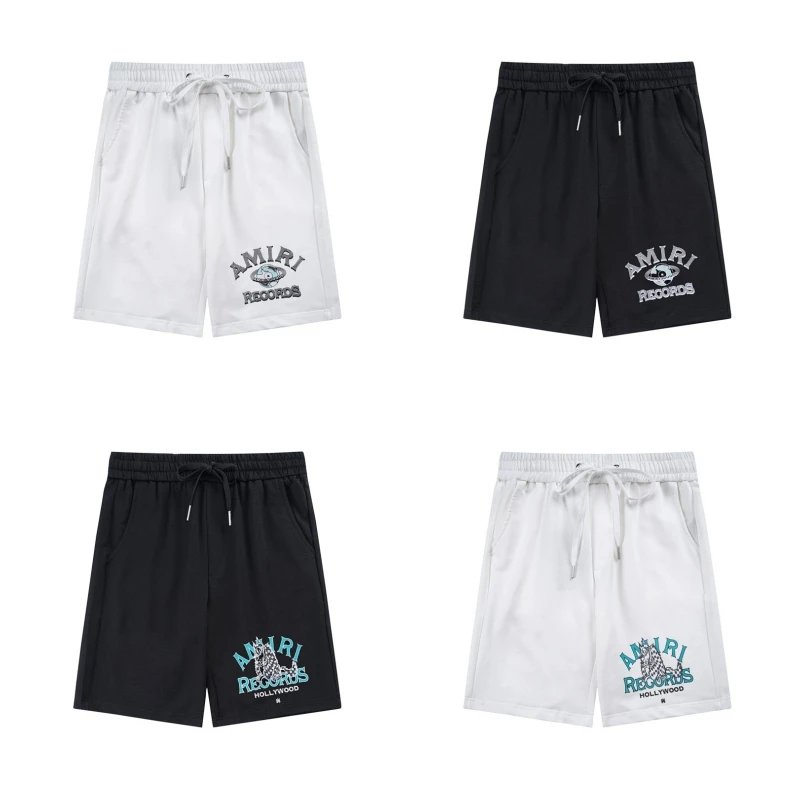 Amiri Records Embroidered Shorts