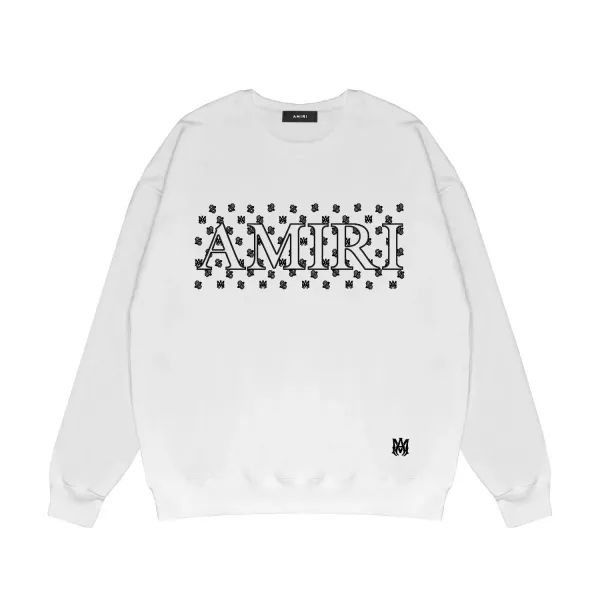 Amiri Dragon Print Crewneck White Hoodie - 25
