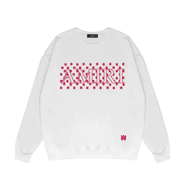 Amiri Dragon Print Crewneck White Hoodie - 24