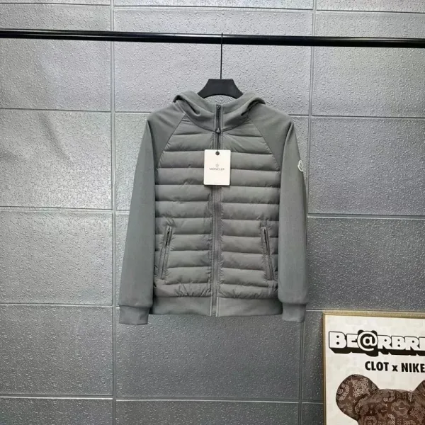 Moncler Hooded Down Jacket Gray - 1