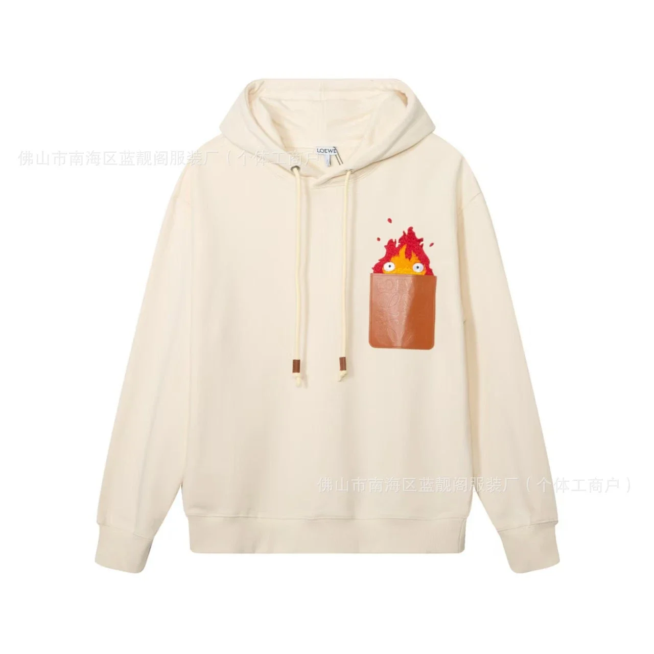 Pure cotton long-sleeved sweatshirt, classic letter embroidery, casual loose and versatile hoodie