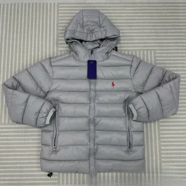 Polo Ralph Lauren Puffer Hooded Jacket Gray Down-Jacket - 1