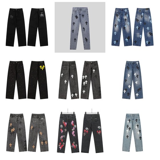 CH jeans, cross denim, loose leather patch
