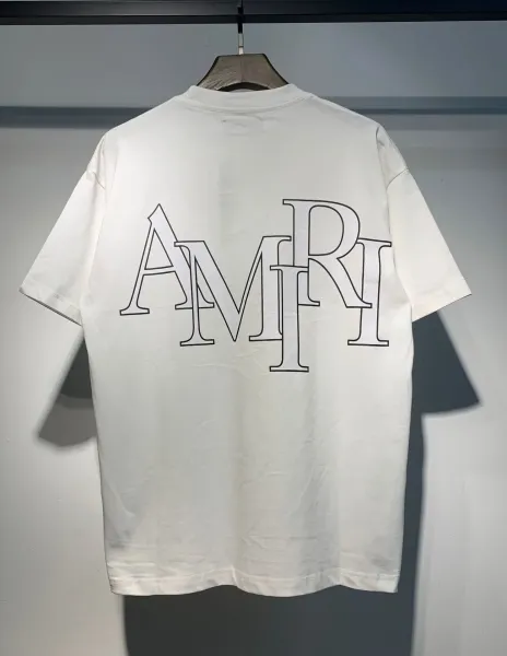 Amiri Outline Logo White T-Shirt - 1