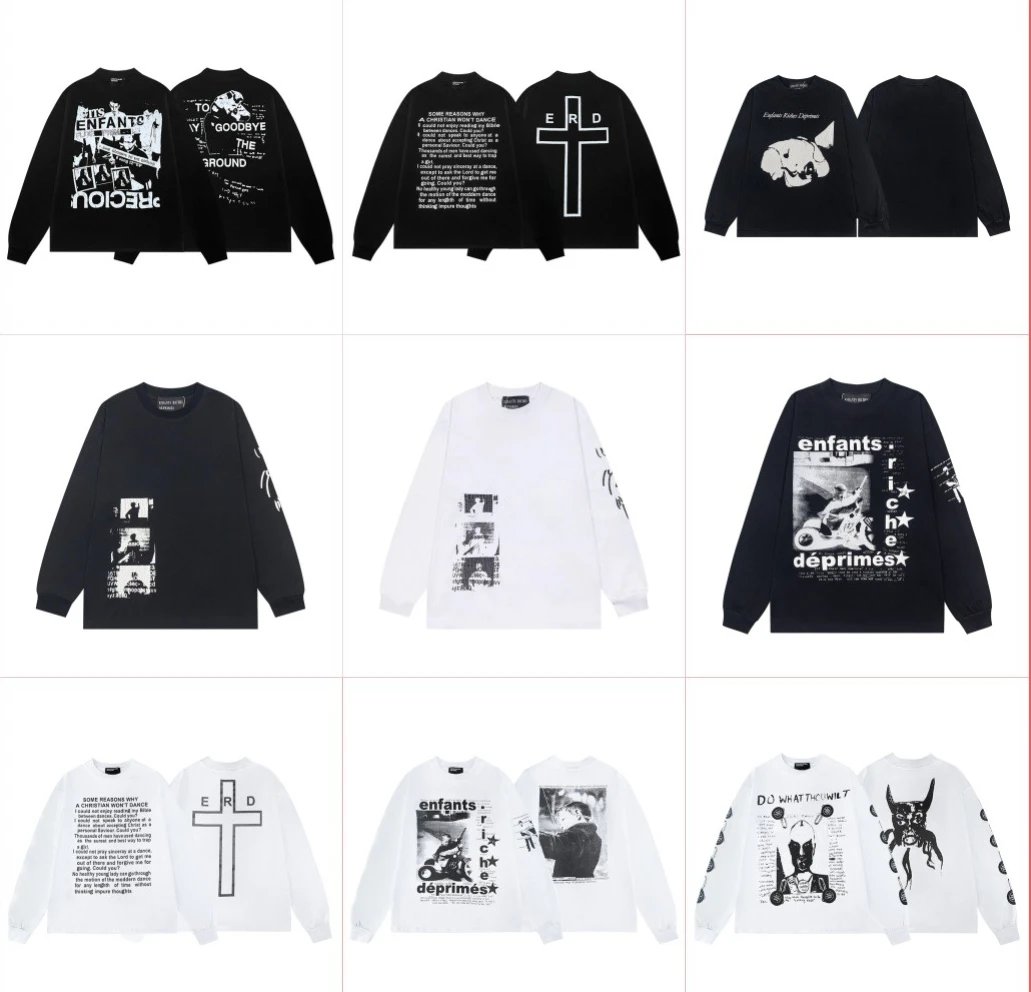 Printed long sleeved T-shirt base shirt unisex loose eye design