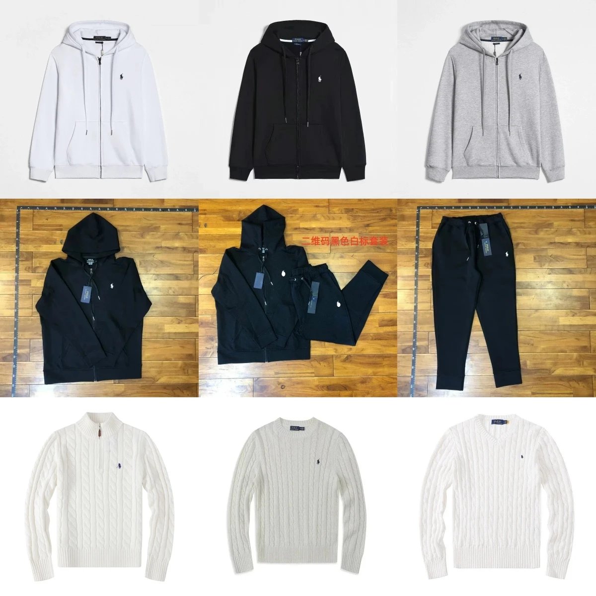 [CNG66] M Best-Selling Embroidered Zip-Up Sweater Hoodie Sweatpants Collection