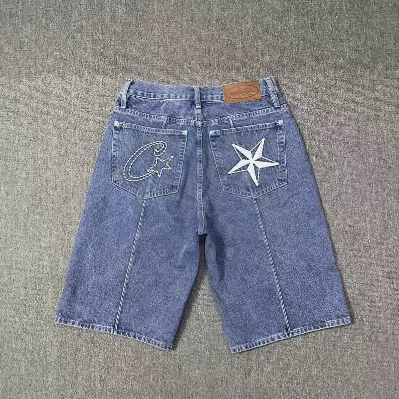 Blue denim shorts